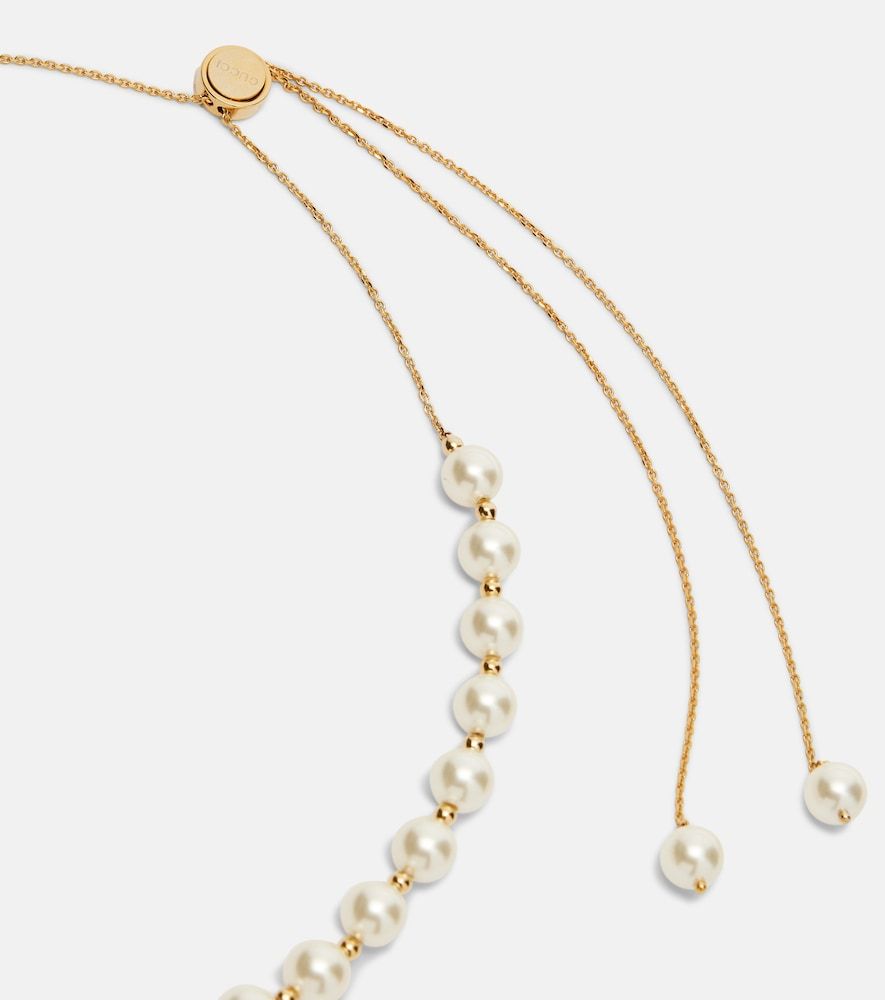 Collana Interlocking G con perle bijoux - Gucci - Modalova