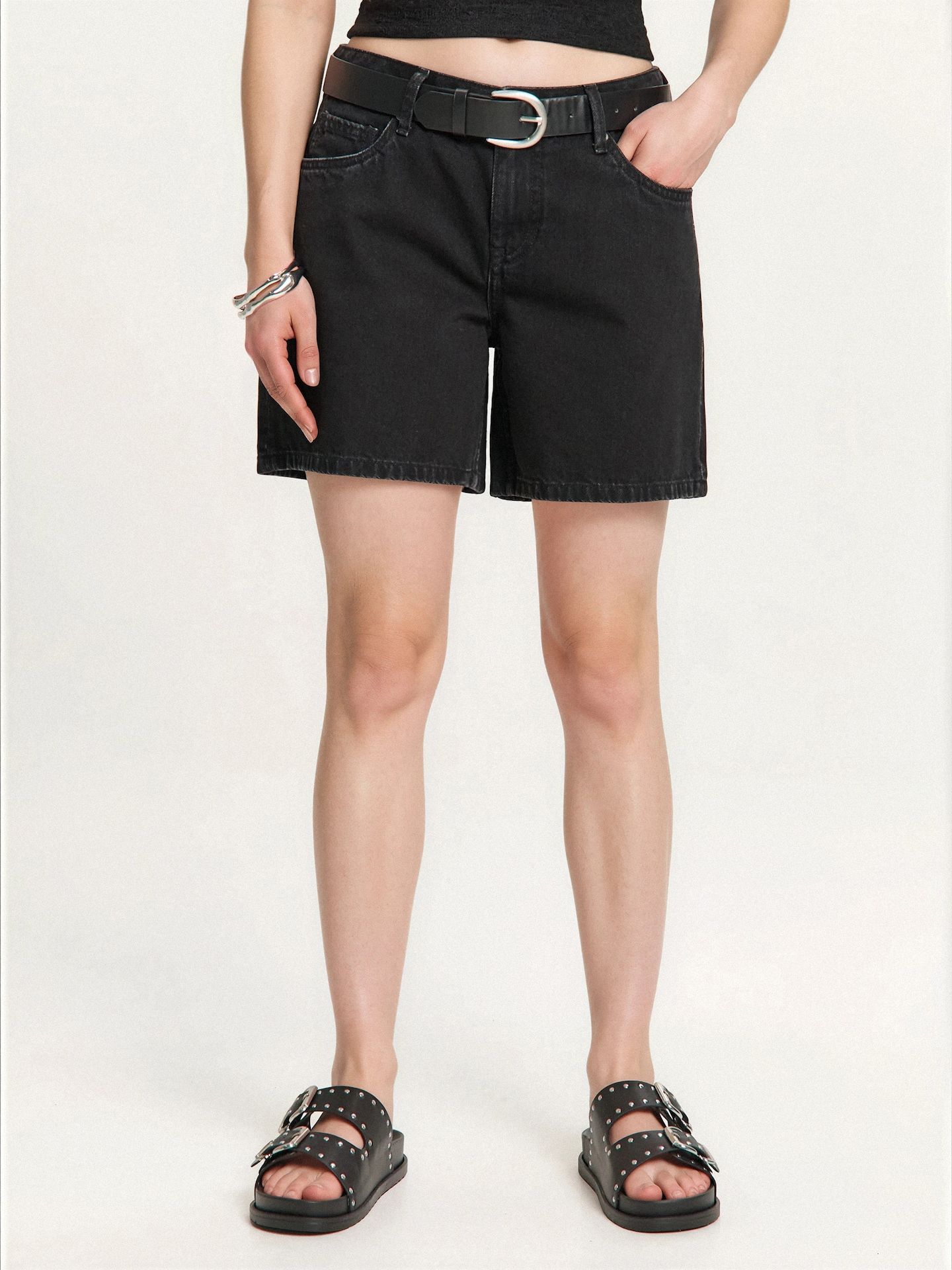 Cropp - Bermudas vaqueras - Negro - Cropp - Modalova