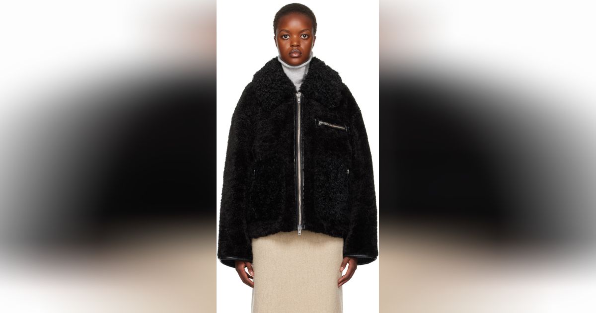 Stand faux hot sale fur jacket