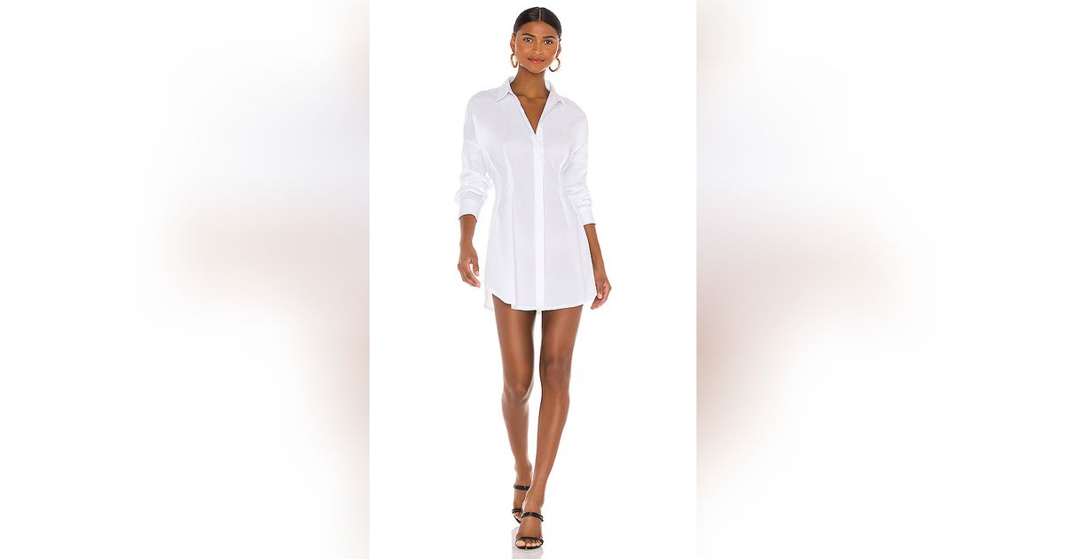 OW Collection Ella Shirt Dress in White