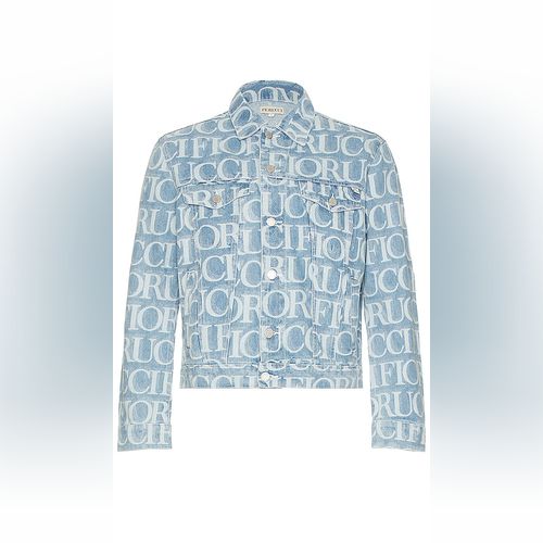 Fiorucci Intarsia Knit Sweater in Blue Monogram